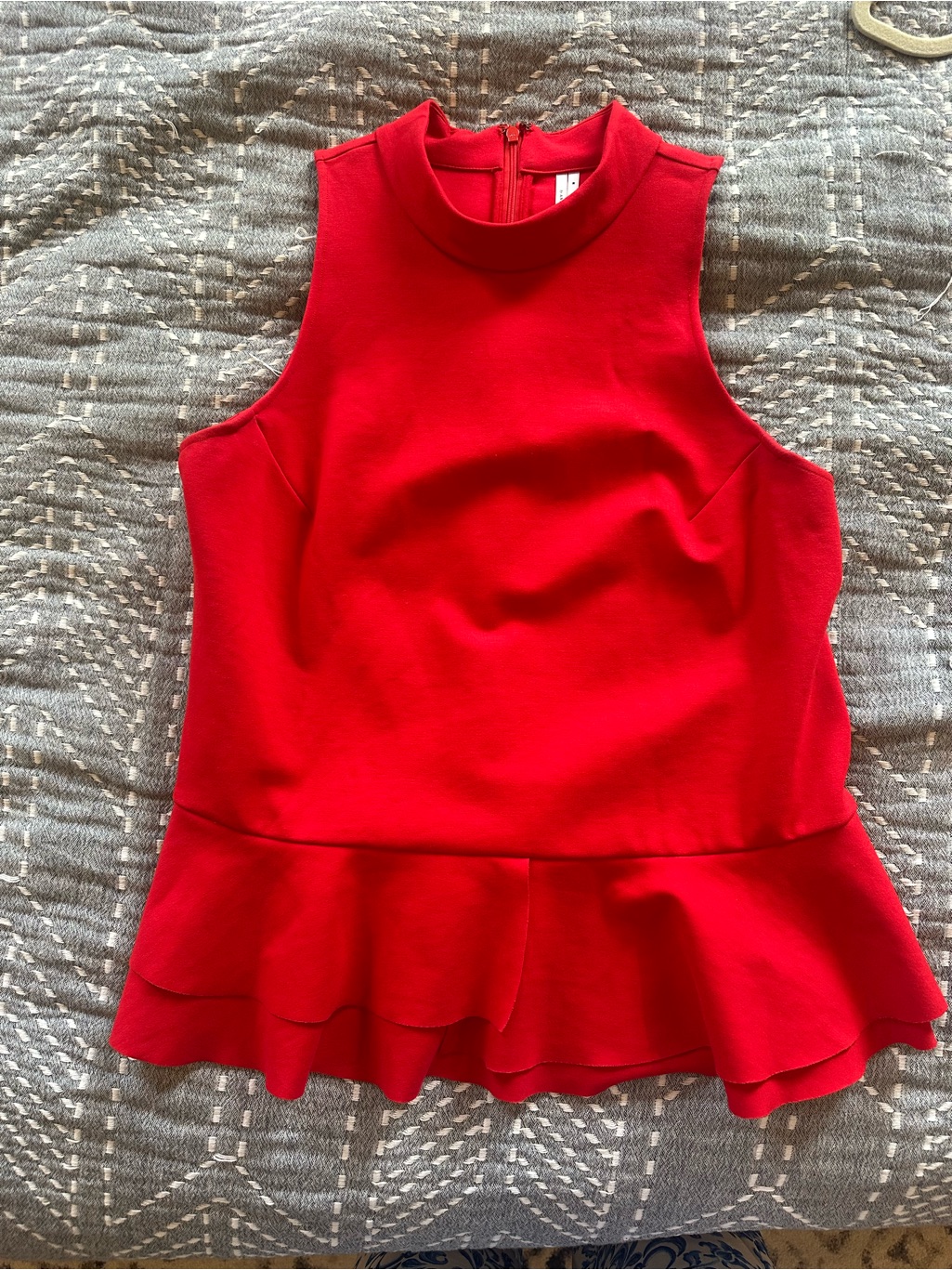 Anthropologie Cressida Mock Neck Sleeveless Peplum Top